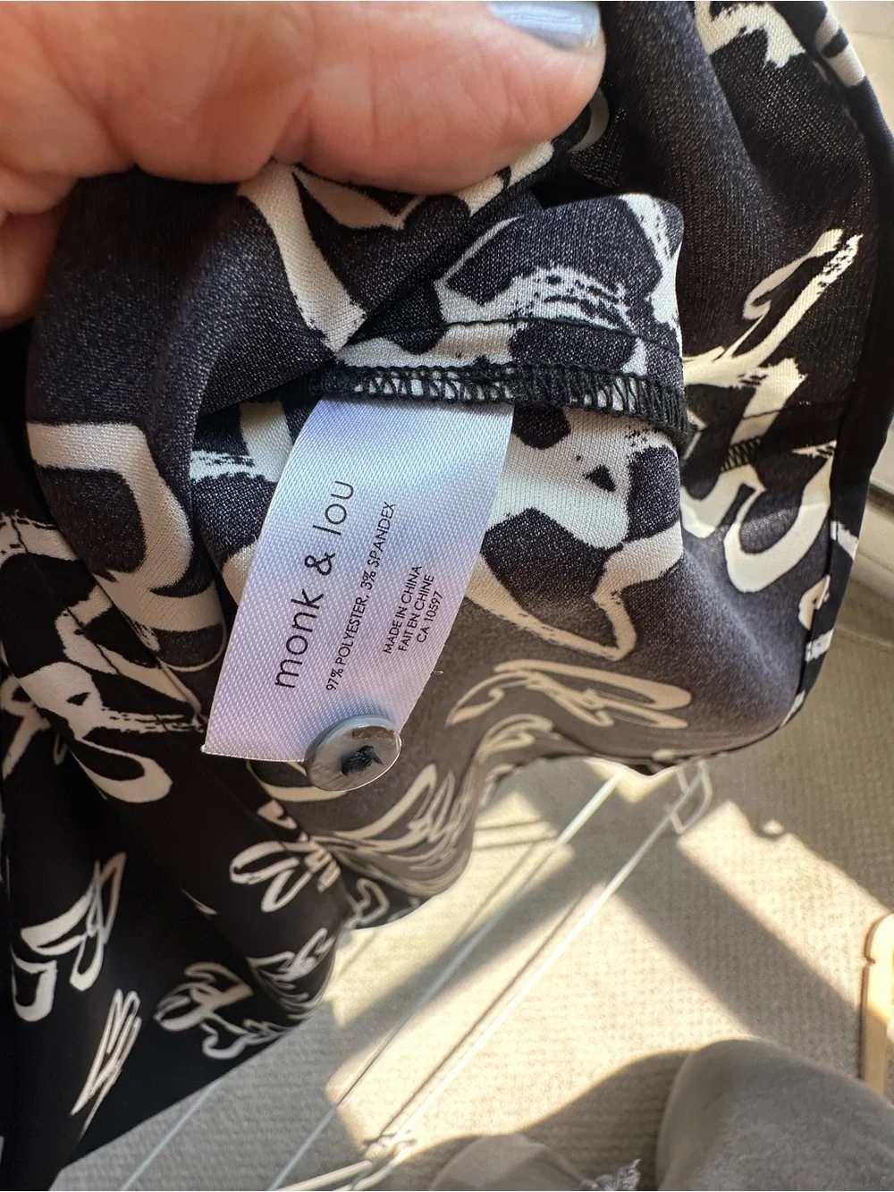 Monk & Lou Black Heart-Print Short Sleeve Blouse - Picture 2 of 3